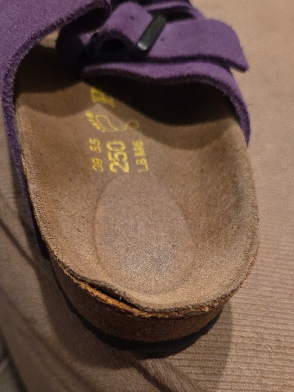 Papillio by Birkenstock Purple Suede Double-Strap Slide Sandal Size 39 - Picture 10 of 10